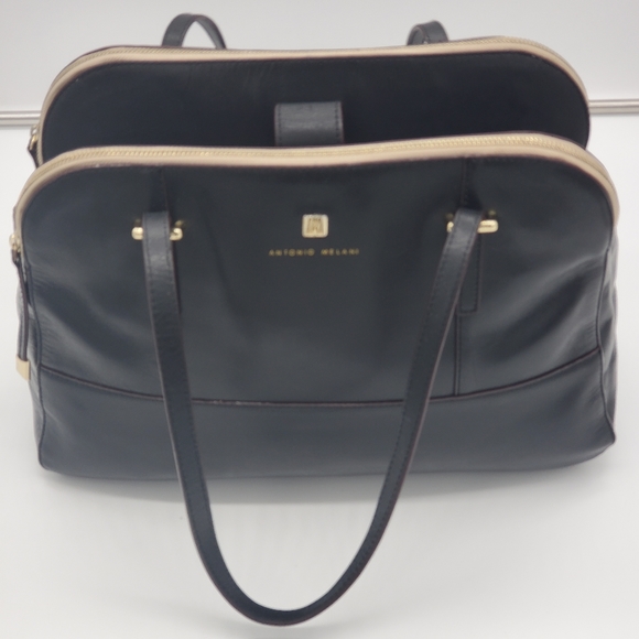 Antonio Melini Black Stachel with Gold Hardware and Three Compartment - Picture 12 of 16